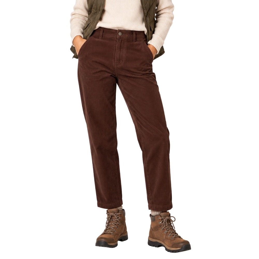 Woolrich Pants Womens 14 Cabernet Brown Corduroy Straight Leg Cotton Granola